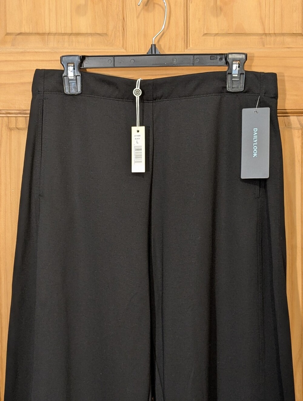 Max Studio NWT Barrel Leg Trouser Pants Black Mid Rise Ankle Length Womens LG - Picture 2 of 14